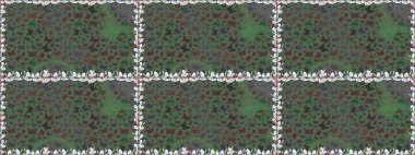 Elin kusursuz deseni suluboya desenli siluet kelebekleri. Raster illüstrasyonu. Klasik tarzda hem de. Yeşil ve gri renkli resimler.