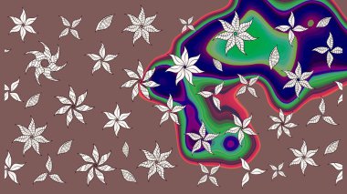 Küçük çiçekteki sevimli çiçek deseni. Robot resim. Raster illüstrasyonu.