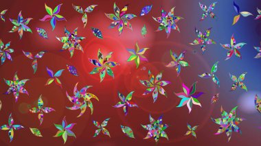 Halk tarzı. Modern çiçek arkaplanı. Moda baskıları için zarif bir şablon. Parlak renkli çiçekleri ve kahverengi yaprakları olan harika bir çiçek deseni..