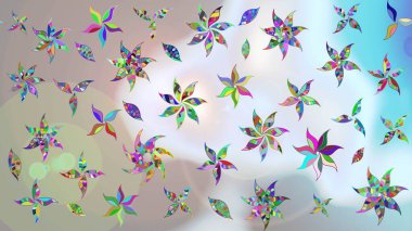 Güzel çiçek deseni. Renkli Bahar Teması eskiz kalıbı. Düz Çiçek Elementleri Tasarımı. Gri renkli çiçekler.