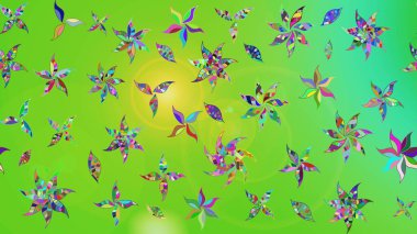 Egzotik çiçekler, botanik, yeşil renklerdeki parlak klasik doğa. Raster illüstrasyonu. Klasik tropikal doğal elementlerin suluboya seti.