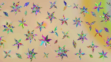 Eskiz arkaplan modeli. Raster hisseleri. Bej rengi çiçekler. Suluboya, elle çizilmiş.