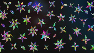 Raster illüstrasyonundaki çiçek desenli çizim. Suluboya tarzında gri renkte çiçekler.