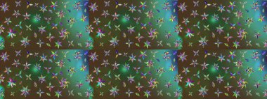 Yeşil renkli çiçekler. Raster düz çiçek çizim deseni. Tasarım hediye paketi, tebrik kartları, posterler ve afiş tasarımı.