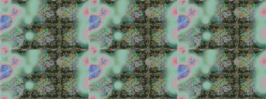 Raster illüstrasyonu. Gri ve nötr renklere karalamalar çizen kusursuz çiçek deseni.