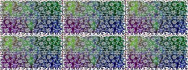 Düz Çiçek Elementleri Tasarımı. Renkli Bahar Temalı Kusursuz Arkaplan. Güzel kumaş deseni. Kusursuz çiçek deseni. Asya tekstil tarzında. Raster illüstrasyonu.