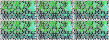 Raster illüstrasyonu. Şirin çiçekli kusursuz desen ve yeşil renkli yapraklar, suluboya çiçek deseni, duvar kağıdı, kart veya kumaş için fayanslı.