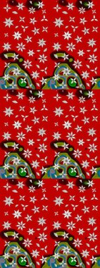 Kırmızı renklerde. Raster illüstrasyonu. Çiçekli güzel suluboya desen.