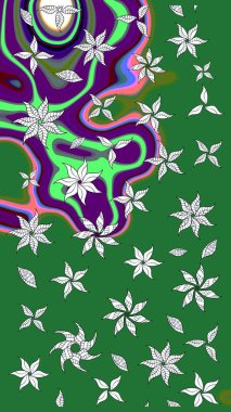 Raster Hip kumaş deseni. Eskiz Vintage Çiçek Deseni.