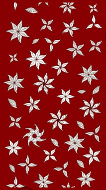 Raster. Raster illüstrasyonu. Kumaş, tekstil, duvar kağıdı baskısı için. Tomurcukları çiçek olan sevimli bir çiçek deseni. Eski usul. Taslak arkaplan.