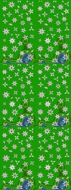 Küçük çiçekteki sevimli çiçek deseni. Yumuşak, yeşil renkli yaz çiçekleri. Raster deseni. Raster illüstrasyonu.