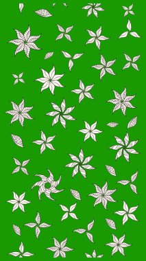 Çiçeksel fantezi tasarımı ve parlak bir arka plan çizimi. Düz Çiçek Elementleri Tasarımı. Renkli Bahar Teması çizim şablonu.