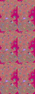 Çizim kalıbı. Ultraviyole kumaş deseni. Raster illüstrasyonu. Organik motif arkaplanı.