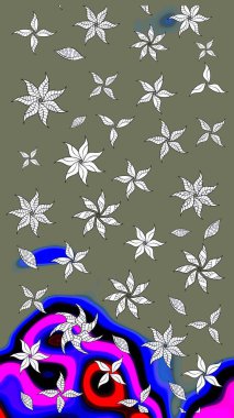 Suluboya çizim kalıbı. Çiçeğin suluboya çizimlerinin mükemmel deseni. Raster illüstrasyonu. Moda baskısı. Eski model. Dekorasyon ve tasarım için güzel desen.