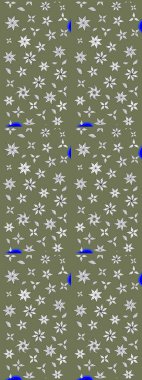 Hediye ambalaj kağıdı, tebrik kartları, posterler ve pankart tasarımı. Yeşil renkli çiçekler. Raster düz çiçek çizim deseni.