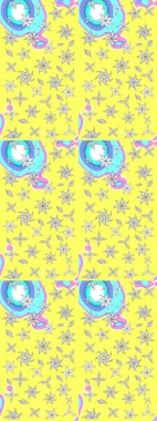 Çiçekli karalama şeklinde Raster çiçek deseni. Sarı renkli çiçekler. Nazikçe, güzel çiçek arkaplanı..