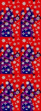 Hediye ambalaj kağıdı, tebrik kartları, posterler ve pankart tasarımı. Kırmızı renkte çiçekler. Raster düz çiçek çizim deseni.