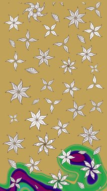 Moda baskısı. Çiçeğin suluboya çizimlerinin mükemmel deseni. Ton halinde. Dekorasyon ve tasarım için güzel bir desen. Suluboya desenli çiçek deseni.