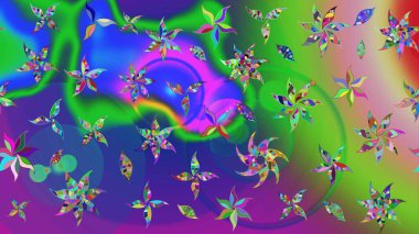 Sanat, çiçeklere ilham verir ve arka plan bırakır. Raster deseni. Karalama çiçekleri çizim kalıbı. Yeşil el çizimi desen.