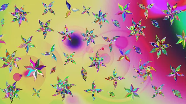 Çiçekler suluboya eskiz deseni. Raster Stili kumaş deseni.