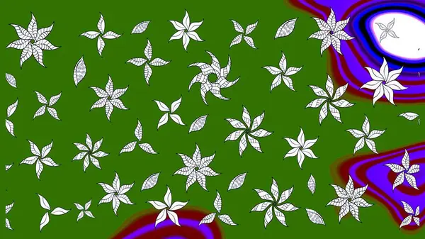 Çiçekli, yapraklı, çiçek desenli eskiz. Raster illüstrasyonu. El çizimi.