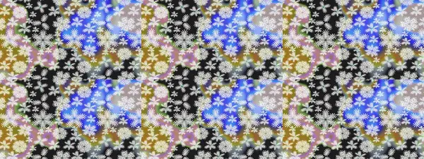 Küçük renkli çiçekler. Çiçekli bahar çiçekleri. Küçük çiçekte güzel bir desen. Moda baskıları için zarif bir şablon. Motley illüstrasyonu.