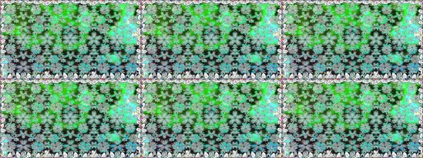 Raster illüstrasyonu. Şirin çiçekli kusursuz desen ve yeşil renkli yapraklar, suluboya çiçek deseni, duvar kağıdı, kart veya kumaş için fayanslı.