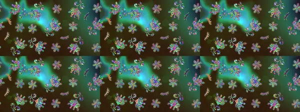 Kar taneleri arka planda. Arkaplanda soyut kar taneleri olan düz tasarım. Kar tanesi süsleme deseni. Raster illüstrasyonu. Kar taneleri deseni.