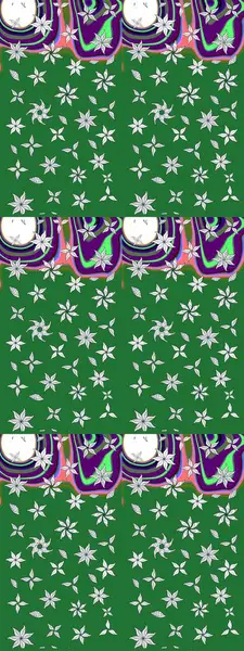 Raster illüstrasyonundaki çiçek desenli çizim. Düz Çiçek Elementleri Tasarımı. Süslü kumaş deseni. Renkli Bahar Teması çizim şablonu.