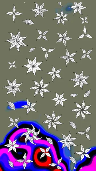 Suluboya çizim kalıbı. Çiçeğin suluboya çizimlerinin mükemmel deseni. Raster illüstrasyonu. Moda baskısı. Eski model. Dekorasyon ve tasarım için güzel desen.