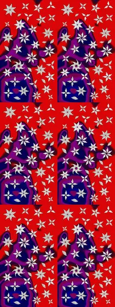 Hediye ambalaj kağıdı, tebrik kartları, posterler ve pankart tasarımı. Kırmızı renkte çiçekler. Raster düz çiçek çizim deseni.