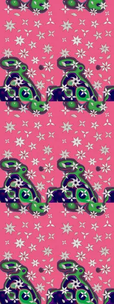 Suluboya çiçekli çiçek deseni. Pembe renkli Asya tekstili. Raster illüstrasyonu.