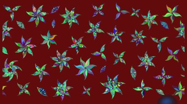 Renkli Bahar Teması eskiz kalıbı. Güzel çiçek deseni. Düz Çiçek Elementleri Tasarımı. Kırmızı renkte çiçekler.