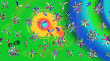 Güzel kumaş deseni. Raster illüstrasyonu. Bahar çiçekli güzel bir çiçek deseni..