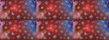 Sevimli çiçek raster deseni. Modaya uygun kumaş deseni. Renkli Yaz Temalı eskiz kalıbı. Düz Çiçek Elementleri Tasarımı.