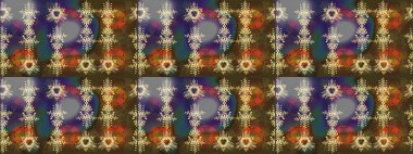 Tekstil, kumaş, kapaklar, duvar kağıtları, baskı, naylon, koleksiyon defteri, örgü, dekupaj için güzel bir eskiz. Küçük kahverengi, gri ve menekşe çiçekli oldukça eski bir besin torbası deseni..