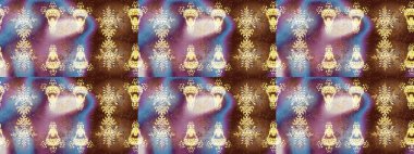 Noel için tatil tasarımı, yeni yıl moda baskıları. Güzel tasarım. Kar tanelerinin soyut arkaplanlı Noel arkaplanı. Raster illüstrasyonu. Altın kar taneleri.