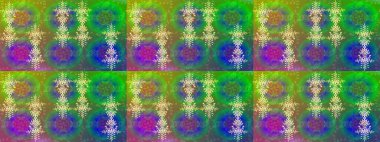 Kar tanesi renkli desen. Renk arka plan üzerinde izole soyut kar taneleri ile düz tasarım. Raster resim. Snowflakes desen. Raster kar taneleri arka plan.