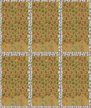 Watercolor Style 'da uçan kelebeklerle eskiz kalıbı. Doğadaki güzellik. Sarı ve kahverengi renklerin çizimi. Kumaş, Tekstil, Baskı ve Davetiye için arka plan. Raster illüstrasyonu.