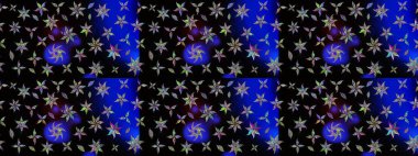 Raster suluboya çiçek deseni, narin çiçekler, siyah çiçekler, tebrik kartı şablonu. Güzel kumaş deseni.