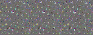 Vadinin gri renkli çiçekleri. Çiçeksel çizim kalıbının çizimi.