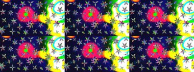 Raster illüstrasyonu. Güzel kumaş deseni. Bahar çiçekli güzel bir çiçek deseni..