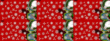 Düz Çiçek Elementleri Tasarımı. Çiçek deseni. Chichi 'nin kumaş kalıbını çiz. Raster illüstrasyonu. Renkli Bahar Teması çizim şablonu.