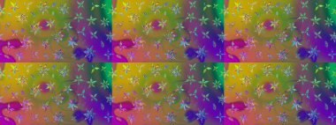 Güzel kumaş deseni. Raster suluboya deseni, narin çiçekler, yeşil çiçekler, tebrik kartı şablonu..