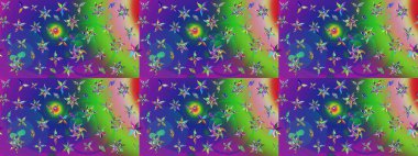 Halk tarzı. Moda baskıları için zarif bir şablon. Modern çiçek arkaplanı. Parlak renkli çiçekleri ve yeşil yaprakları olan harika bir çiçek deseni..