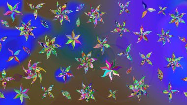 Mor renkli etnik çiçeklerle zarif bir eskiz şekli. Asya Tekstil 'inde Raster Çiçek İllüstrasyonu.