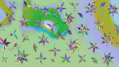 Çiçek buketleriyle klasik bir eskiz şekli. Tarafsız renklerde. Raster illüstrasyonu.