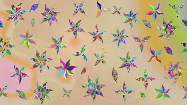 Bej renkli etnik çiçekli zarif eskiz deseni. Raster Çiçek İllüstrasyonu güzel tekstil..