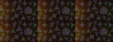 Kahverengi, gri ve siyah renkte çiçekler. Renkli Bahar Teması eskiz kalıbı. Sevimli çiçek raster deseni. Düz Çiçek Elementleri Tasarımı.