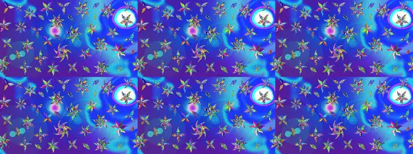 Doğum günü kartı ya da düğün davetiyesi. Çiçekli tebrik kartı. Suluboya çiçek buketi. Çiçek arkaplan. Mavi renklerde. Raster illüstrasyonu.